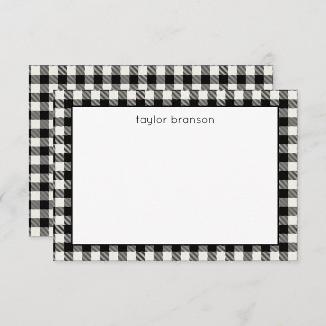 Cartões de Nota Personalizados Xadrez de Búfalo (Frente/Verso)