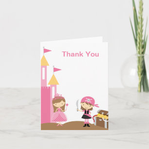 Cartões de Nota Pirata Princesa e Rosa