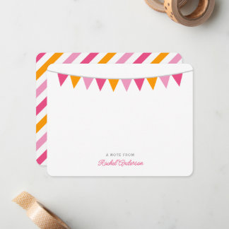 Cartões de Nota Plana Monogramas de Bunting Modern