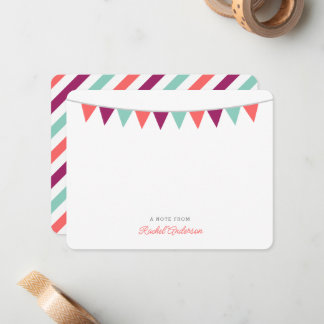 Cartões de Nota Plana Monogramas de Bunting Modern