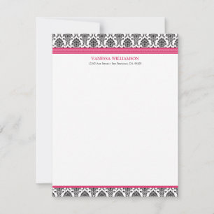 Cartões de Nota Plana (Oscar) para Damask Elegante