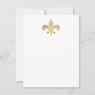 Cartões de nota plana Tan Fleur de Lis