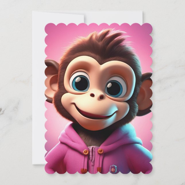 Cartões de Nota Simples Macacos (Frente)