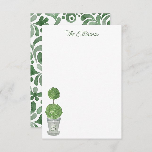 Cartões de Nota Tópica com Monograma (Frente/Verso)