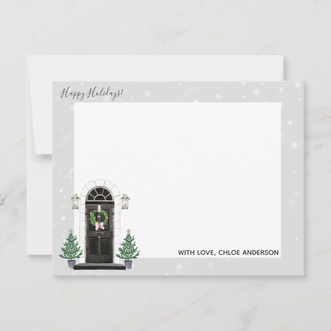 Cartões de Notas Cena da Porta Principal para Casa (Frente)