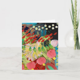 Cartões de Notas com Flores no Design Noite