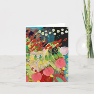 Cartões de Notas com Flores no Design Noite