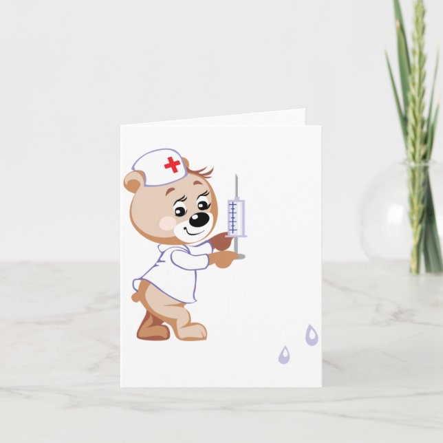 Cartões de Notas de Enfermeira de Urso de Pelúcia (Frente)