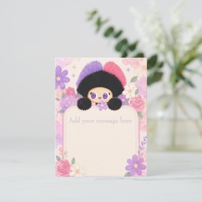 Cartões de Notas em Branco Bloom Kitty | Personali (Em pé/Frente)