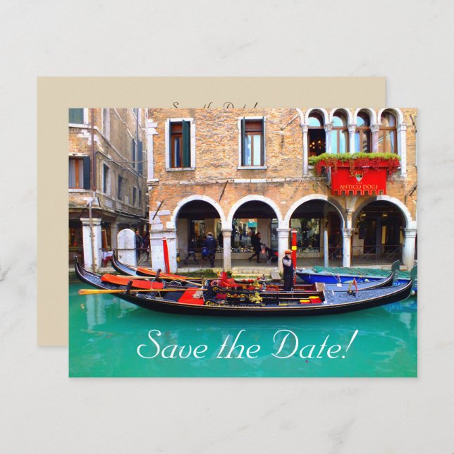 Cartões de Notificação de Venetian Gondolas (Frente/Verso)