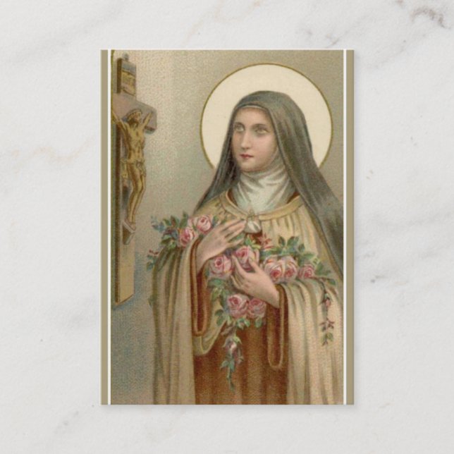 Cartões de Novena Vintage de Santa Teresinha a Flo (Frente)