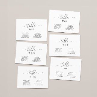 Cartões de Número de Mesa de Assento de Casamento