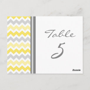 Cartões de Número de Mesa de Casamento Amarelo Cin