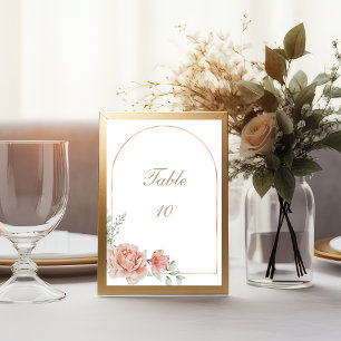 Cartões de Número de Mesa de Casamento com Aquarel