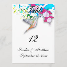 Cartões de Número de Mesa de Casamento com Beija-f