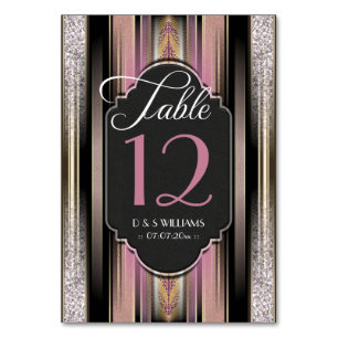 Cartões de Número de Mesa de Casamento com Diamant
