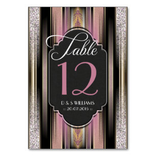 Cartões de Número de Mesa de Casamento com Diamant