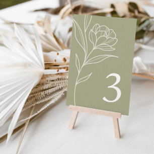 Cartões De Número De Mesa De Casamento De Oliva Fl
