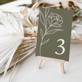 Cartões De Número De Mesa De Casamento De Oliva Fl