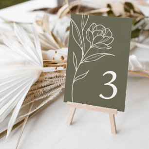 Cartões De Número De Mesa De Casamento De Oliva Fl