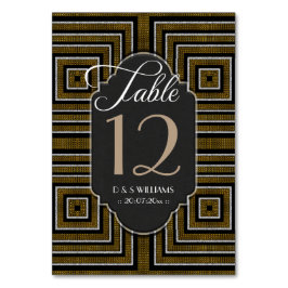 Cartões de Número de Mesa de Casamento em Bronze D