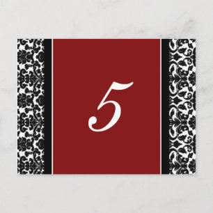 Cartões de Número de Mesa de Casamento em Damasco