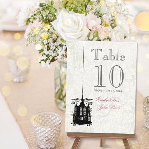 Cartões de Número de Mesa de Casamento em Gaiola d