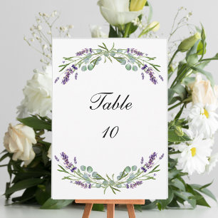 Cartões de Número de Mesa de Casamento Lavanda Euc