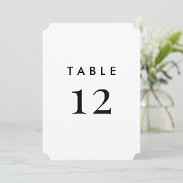 Cartões de Número de Mesa de Casamento Minimalista