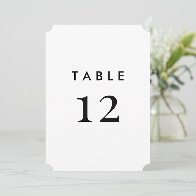 Cartões de Número de Mesa de Casamento Minimalista (Criador carregado)