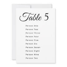 Cartões de Número de Mesa de Casamento Moderno Grá