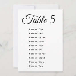 Cartões de Número de Mesa de Casamento Moderno Grá