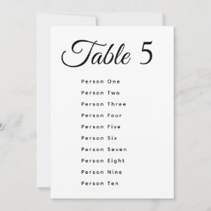 Cartões de Número de Mesa de Casamento Moderno Grá