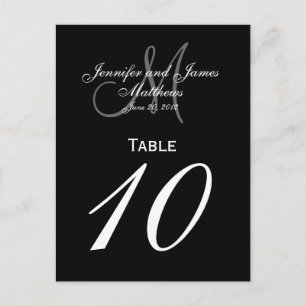 Cartões de Número de Mesa de Casamento Monograma P