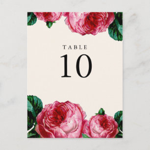 CARTÕES DE NÚMERO DE MESA DECOUPAGEM FLORAL VINTAG