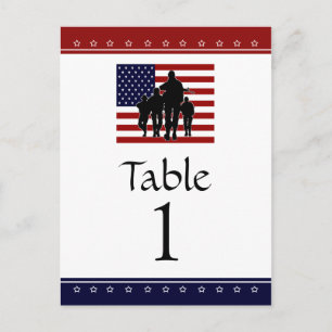 Cartões de Número de Mesa do Partido Militar Patri