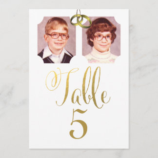 Cartões de Número de Mesa para Casamento com Fotos