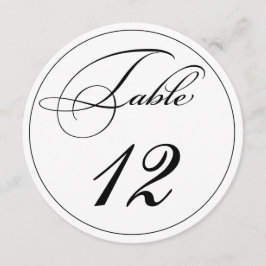 Cartões de Número de Mesa Redondos com Letra Elega