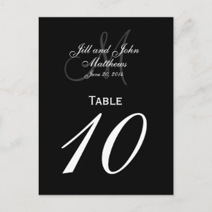 Cartões de Número de Tabela Casada Monograma Perso