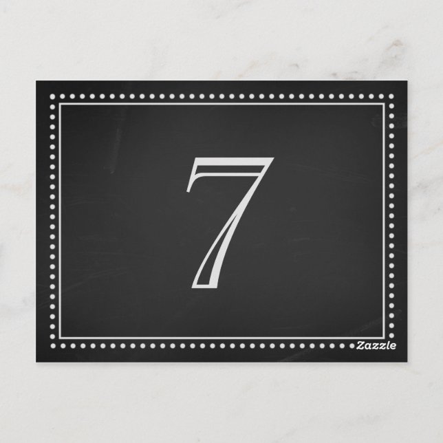 Cartões de Número de Tabela de Casamento (Verso)