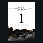 Cartões de Número de Tabela de Casamento Agata Pre<br><div class="desc">Cartões de Número de Tabela de Casamento Agata Preto e Dourado</div>