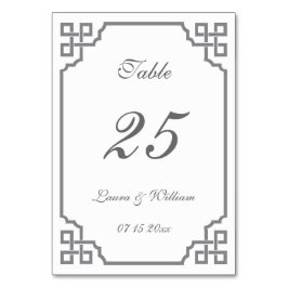Cartões de Número de Tabela de Casamento | Cinza V