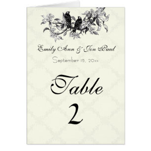 Cartões de Número de Tabela de Casamento de Aves V