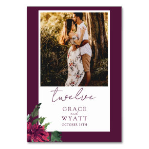 Cartões de Número de Tabela de Casamento de Fotos 