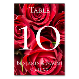 Cartões de Número de Tabela de Casamento do Rosa v