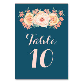 Cartões de Número de Tabela de Casamento Floral de