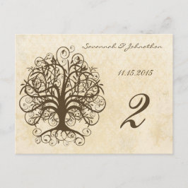 Cartões de Número de Tabela de Swirl Castanho