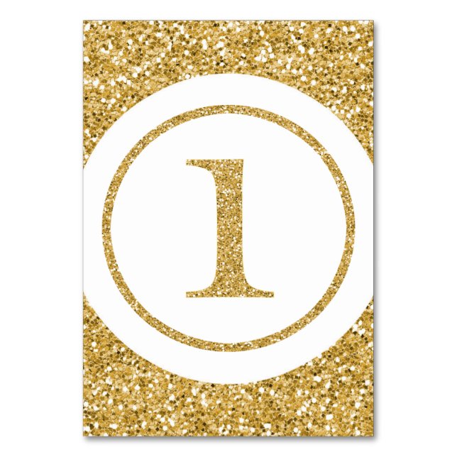 Cartões de Número de Tabela Dourada (Frente)