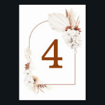 Cartões de Número de Tabela Floral White e Terraco<br><div class="desc">Flores brancas de marfim e terracotta cartões para números de mesas de casamento</div>