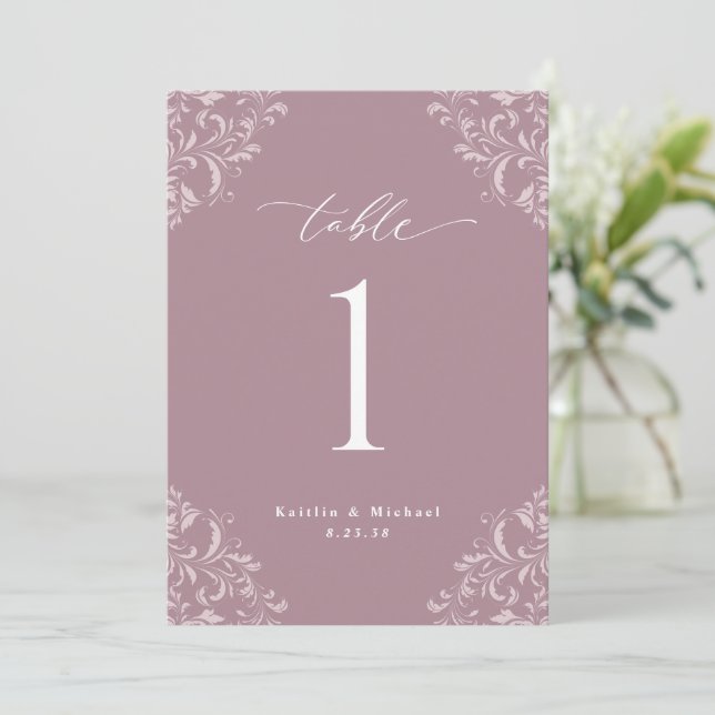 Cartões de Números de Mesa de Casamento Elegantes  (Em pé/Frente)